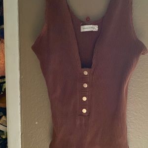 Brown body suit